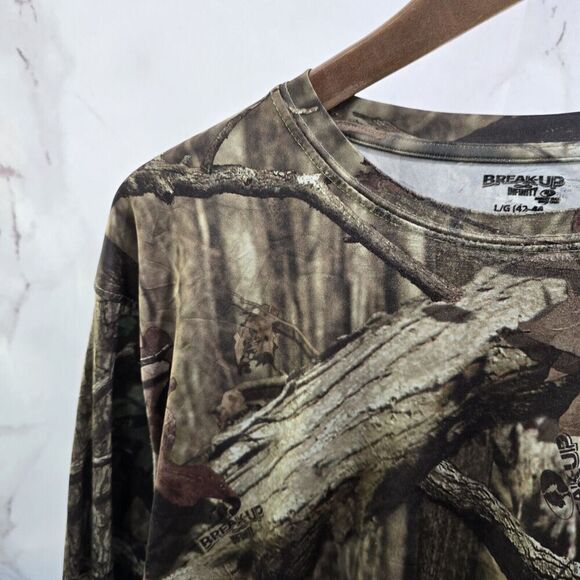 Mossy Oak Shirt Mens Large Camo Break Up Infinity Long Active Wicking Quick Dry - Picture 2 of 10